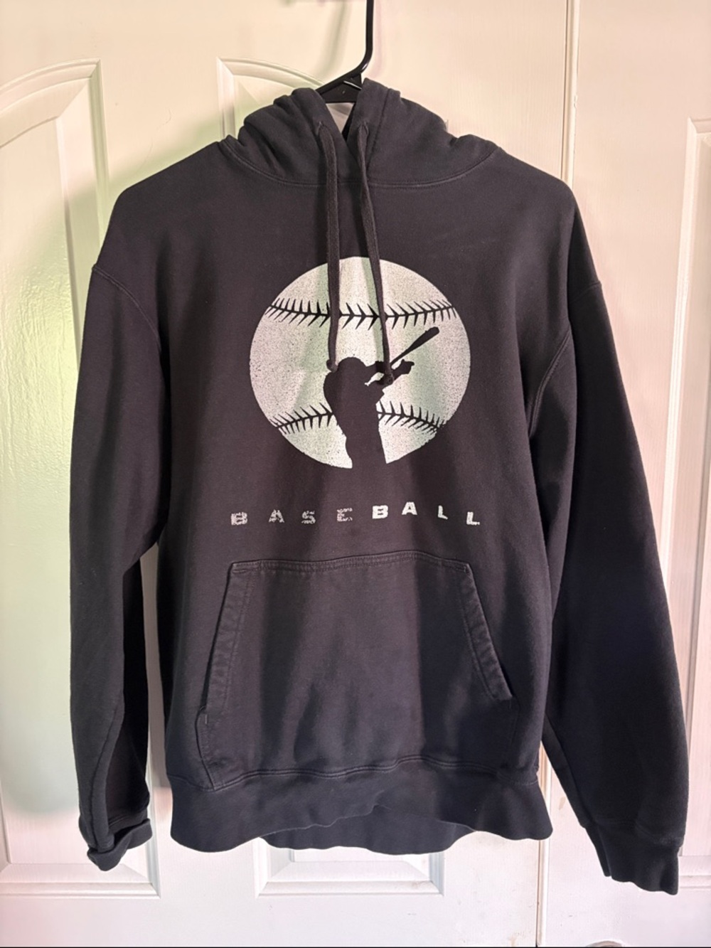 Black Baseball Graphic Hoodie - Unbranded